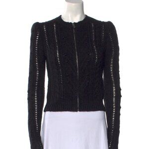 Isable Marant Long Sleeve Crew Neck Sweater with Front Zipper - Size 36